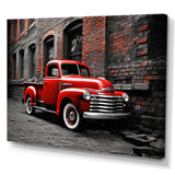 Red Pickup Truck Vintage Hauler I - Pickup Truck Canvas Wall Art