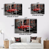 Red Pickup Truck Vintage Hauler I - Pickup Truck Canvas Wall Art