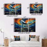 Plane In Cosmic Sojourn - Plane Canvas Wall Art