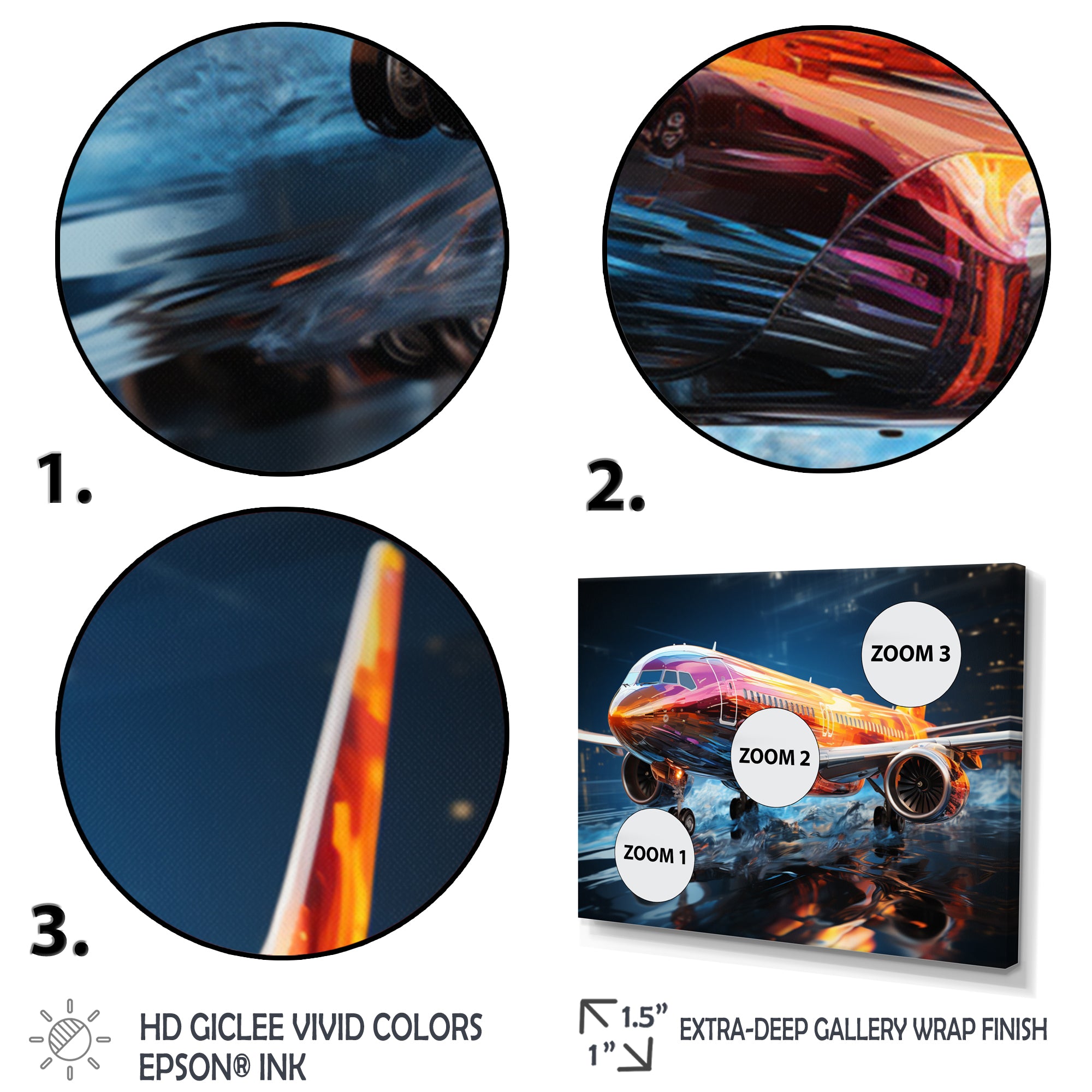 Colorful Plane In Translucent Ascension - Plane Canvas Wall Art