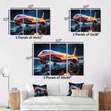 Colorful Plane In Translucent Ascension - Plane Canvas Wall Art