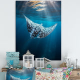 Ray Graceful Glide Ocean - Ray Canvas Wall Art