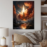 Rocketship Celestial Choreography - Rocketship Canvas Wall Art