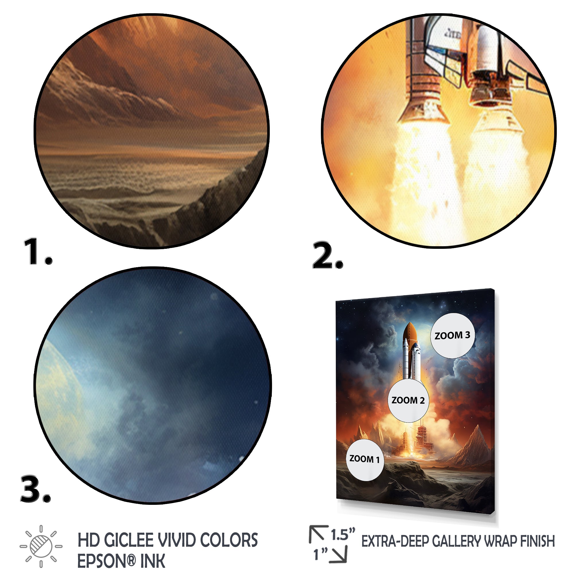 Rocketship Celestial Dreams - Rocketship Canvas Wall Art