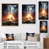 Rocketship Celestial Dreams - Rocketship Canvas Wall Art