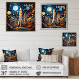 Rocketship Cosmic Collage - Rocketship Canvas Wall Art