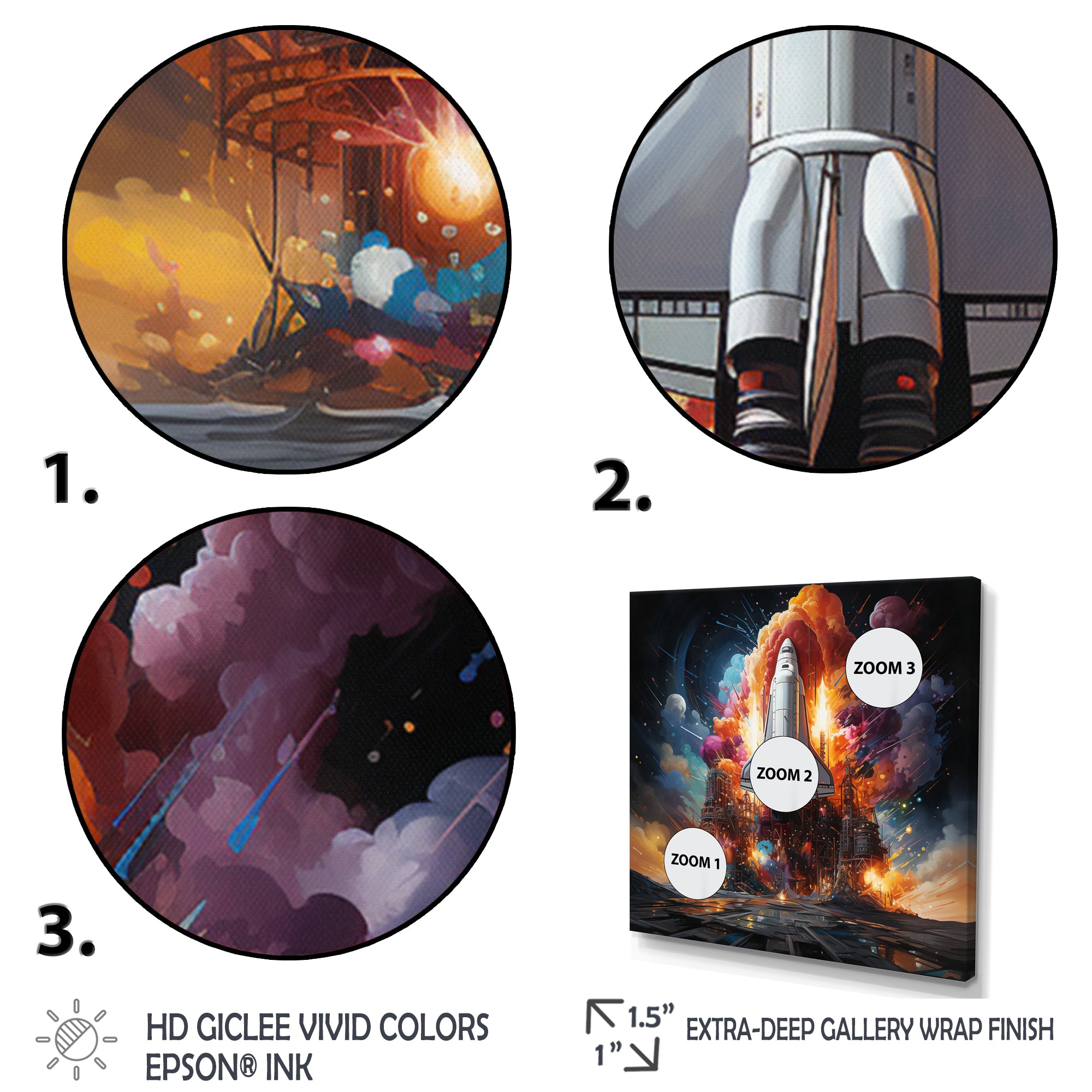 Rocketship Interstellar Fusion - Rocketship Canvas Wall Art