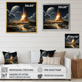 Rocketship Lunar Dreamscape - Rocketship Canvas Wall Art