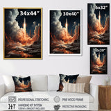 Rocketship Lunar Odyssey - Rocketship Canvas Wall Art