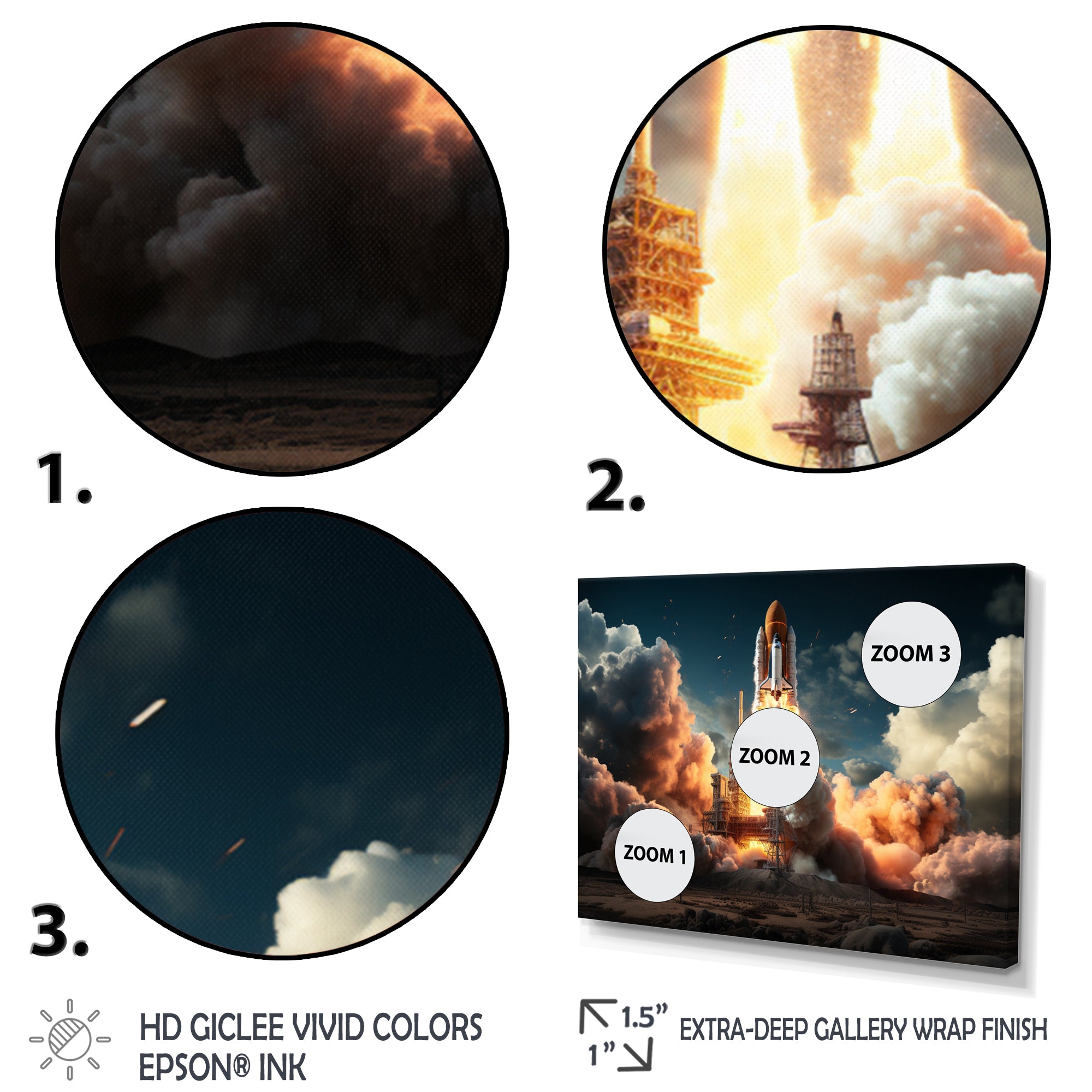 Rocketship Launch I - Rocketship Canvas Wall Art