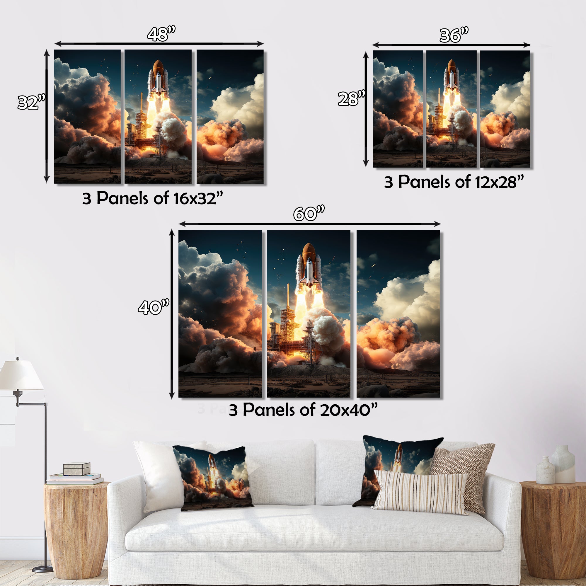 Rocketship Launch I - Rocketship Canvas Wall Art