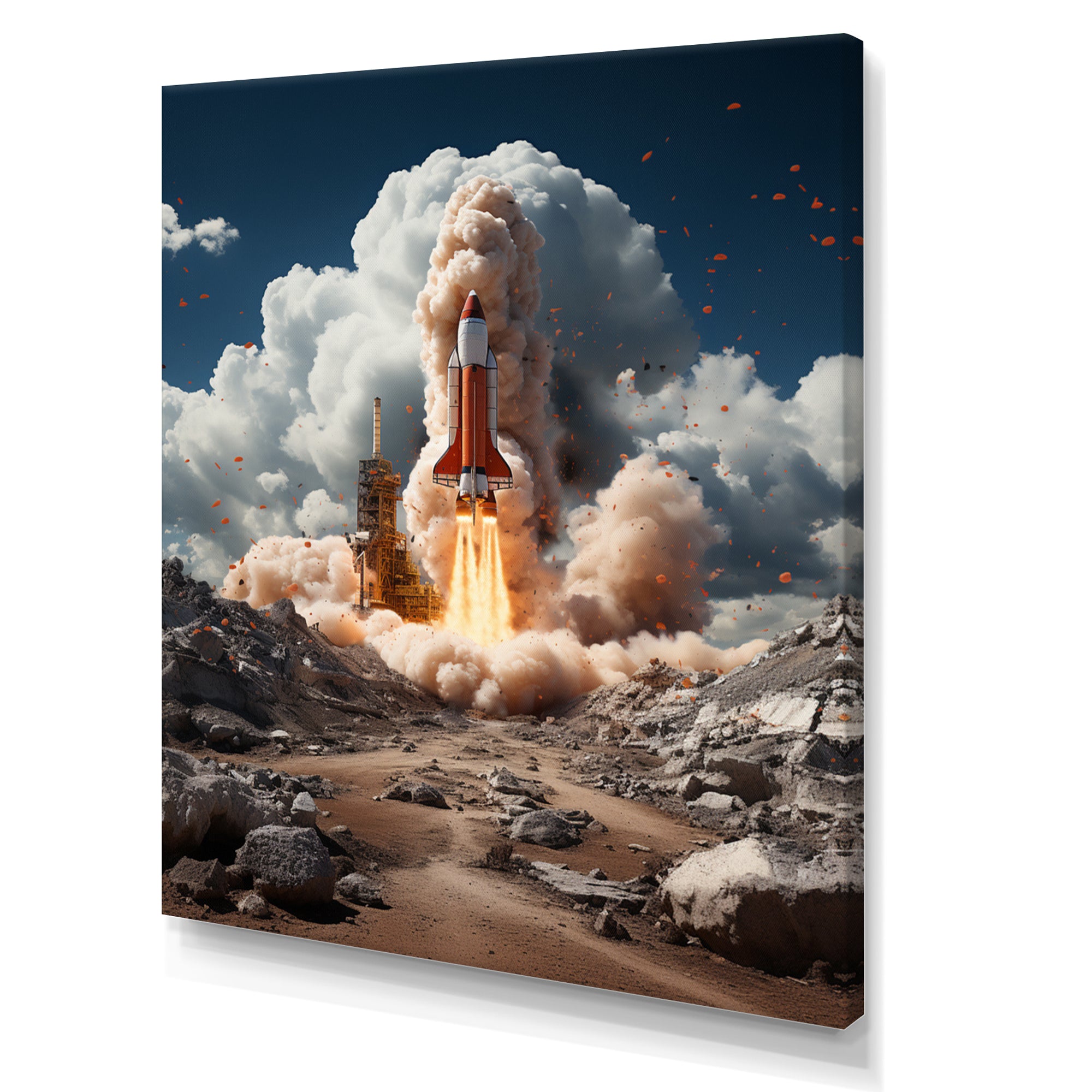 Rocketship Ambition To Space - Rocketship Canvas Wall Art