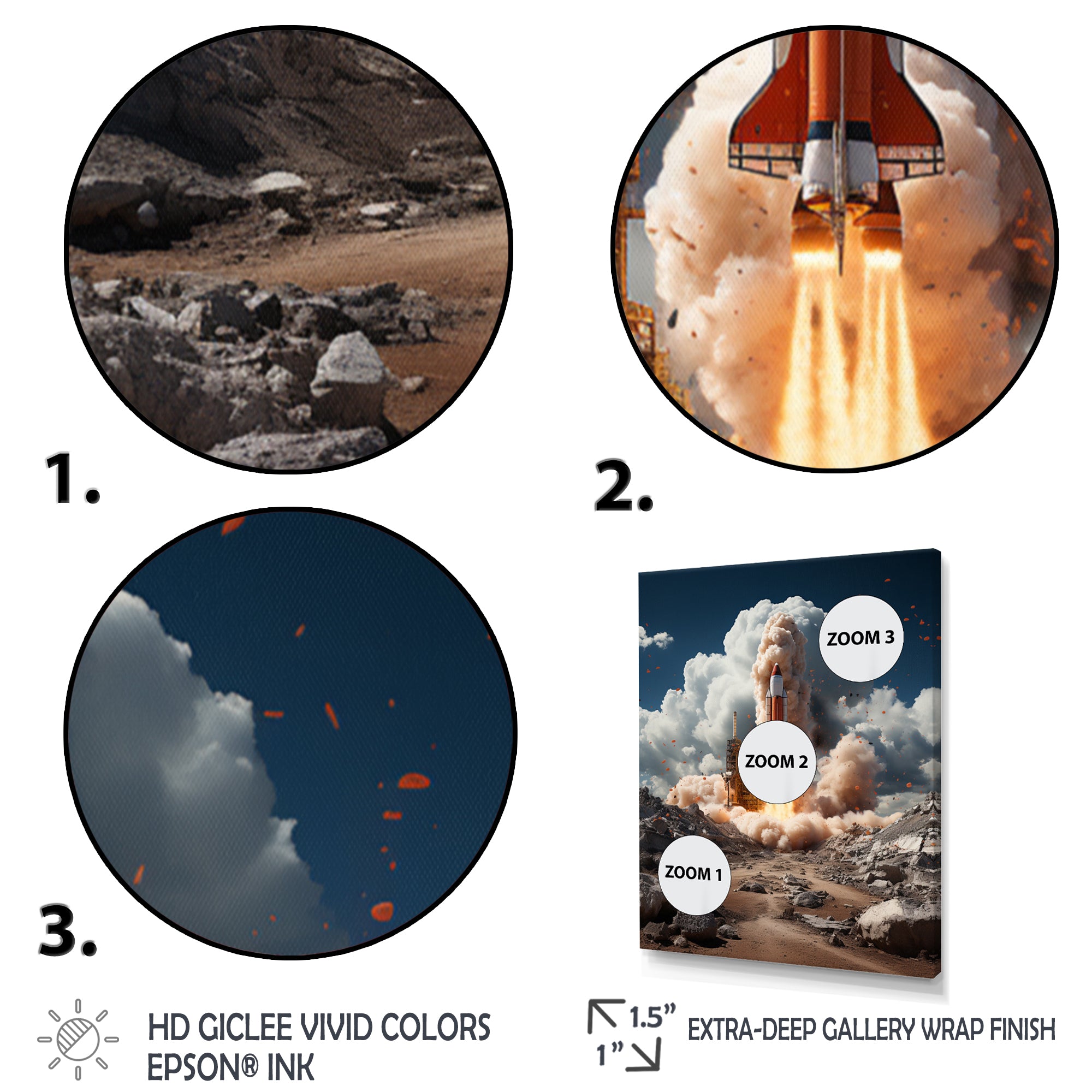 Rocketship Ambition To Space - Rocketship Canvas Wall Art