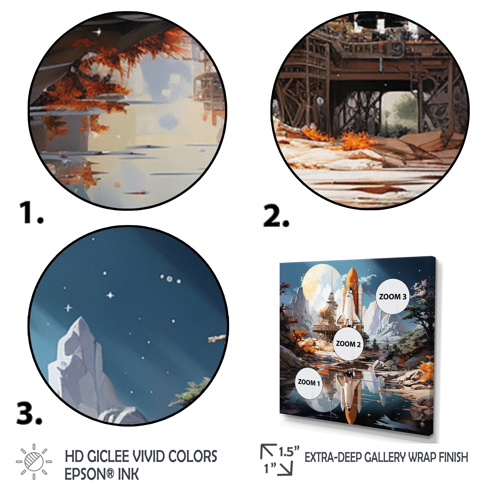 Rocketship Reflection On Water I - Rocketship Canvas Wall Art