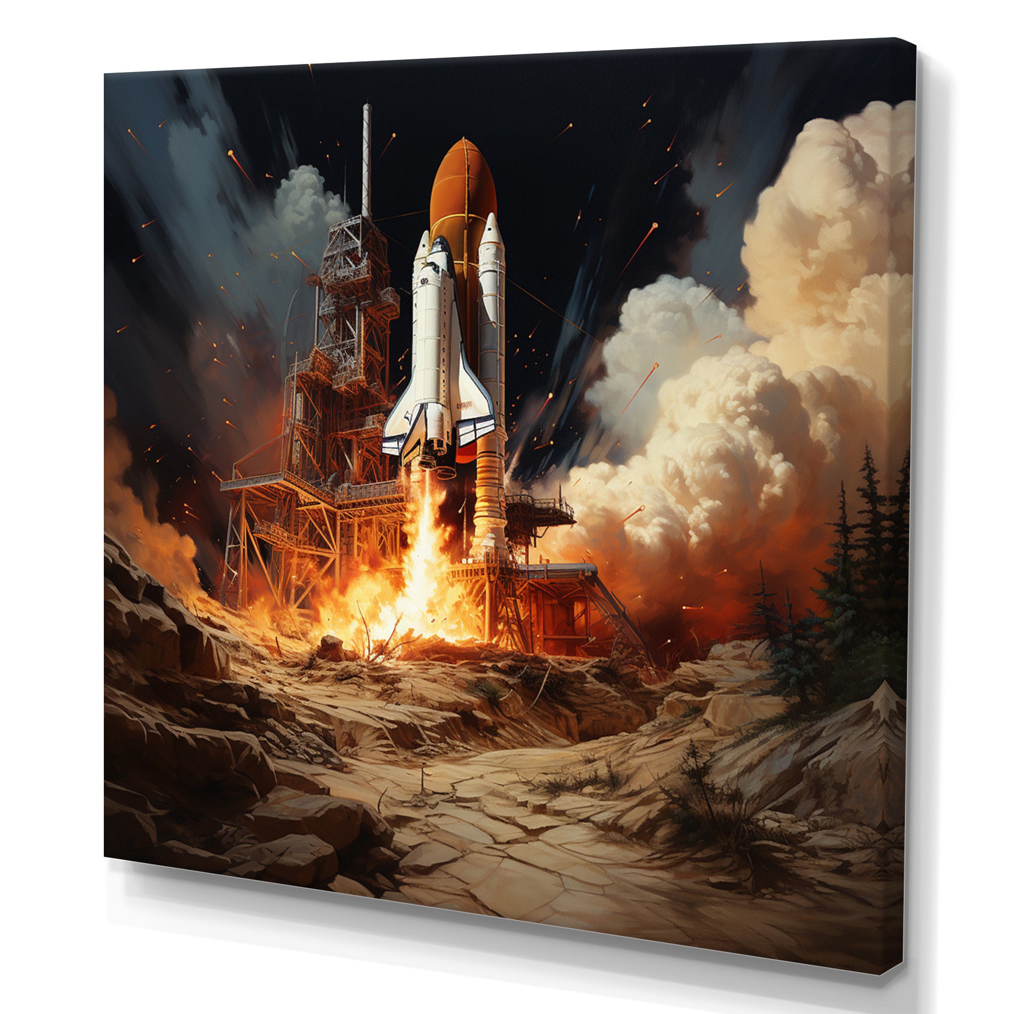 Rocketship Remembrance I - Rocketship Canvas Wall Art