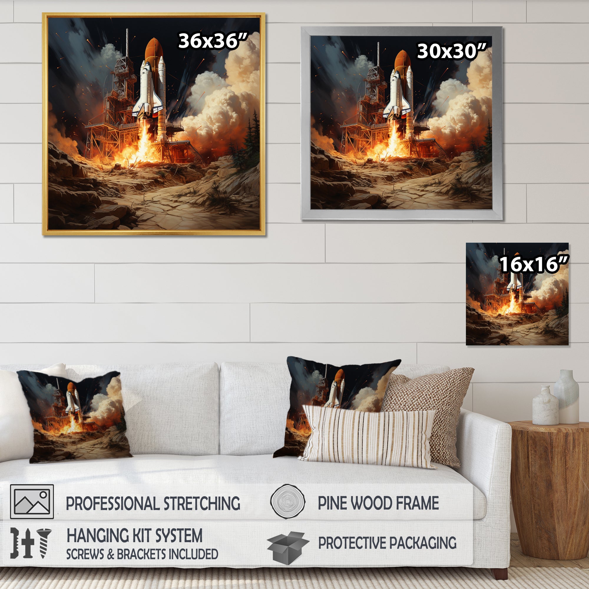 Rocketship Remembrance I - Rocketship Canvas Wall Art