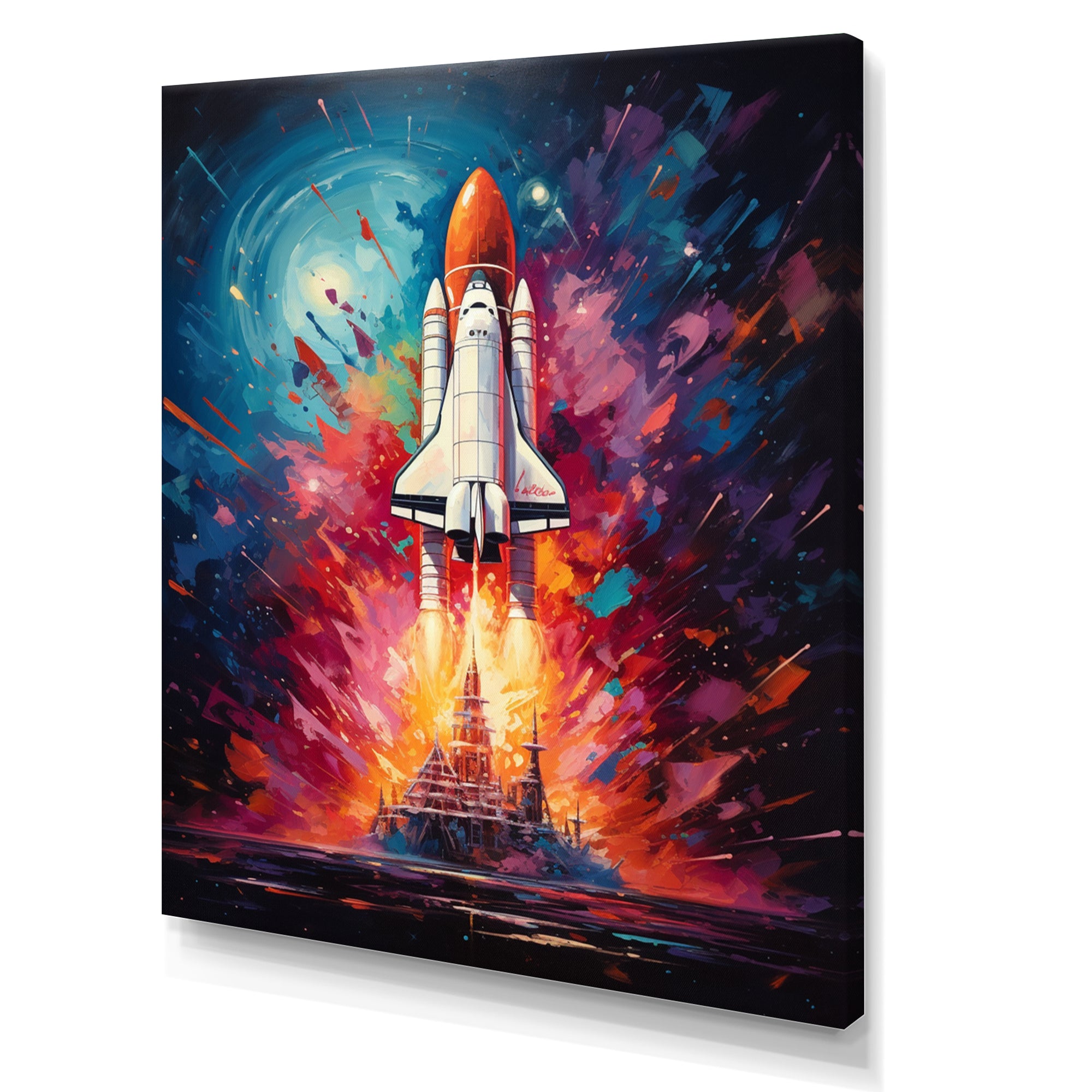 Rocketship Resonance - Rocketship Canvas Wall Art