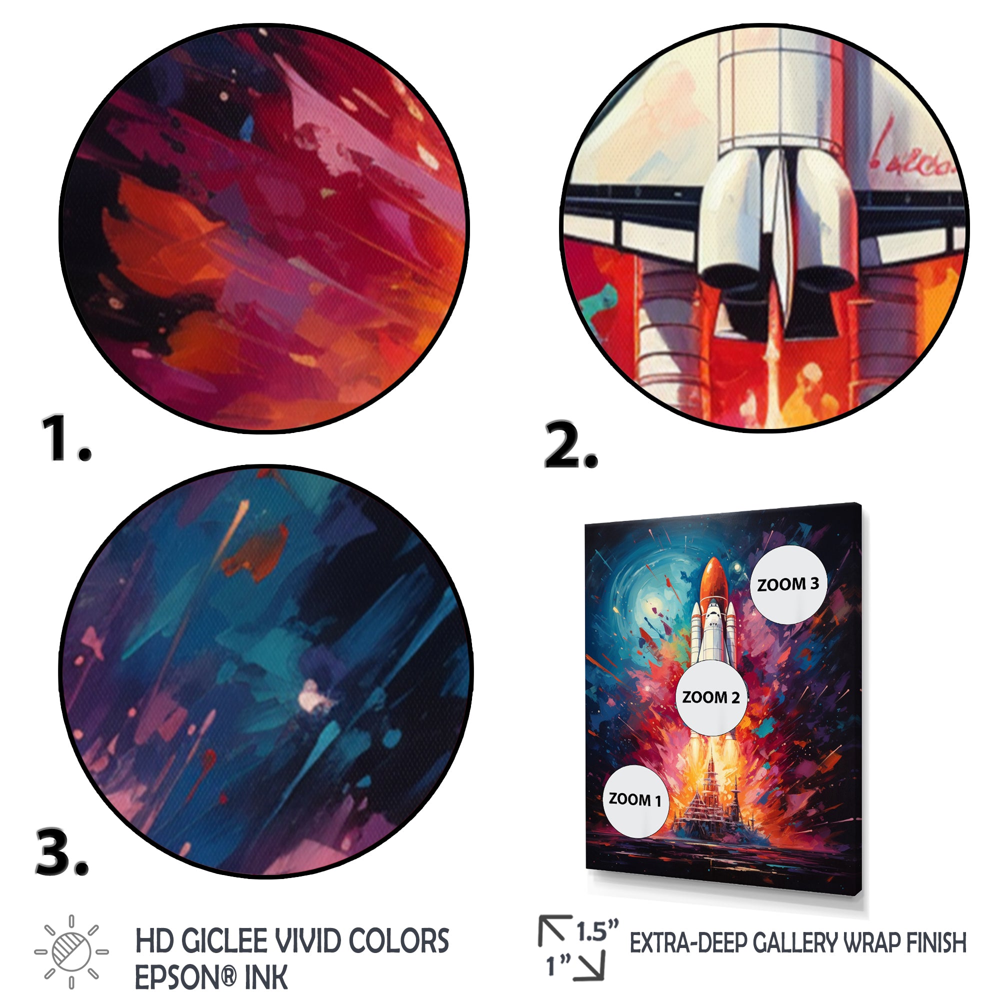 Rocketship Resonance - Rocketship Canvas Wall Art