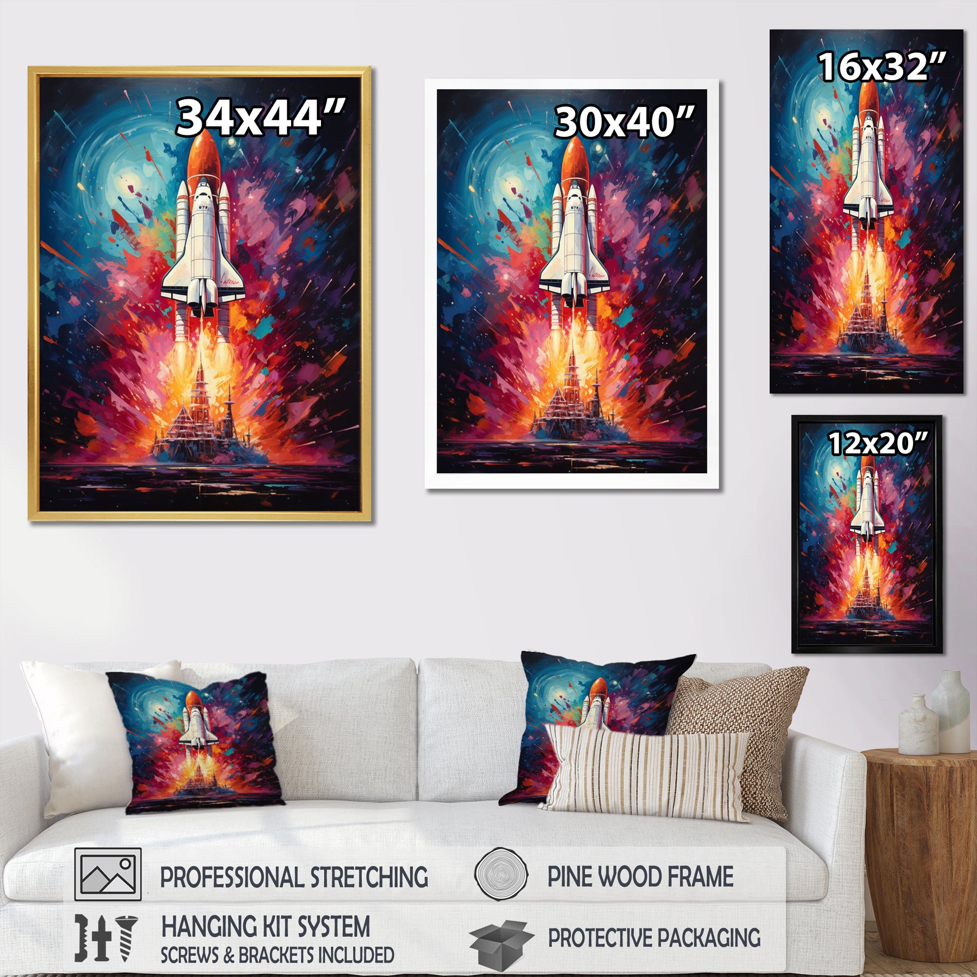 Rocketship Resonance - Rocketship Canvas Wall Art
