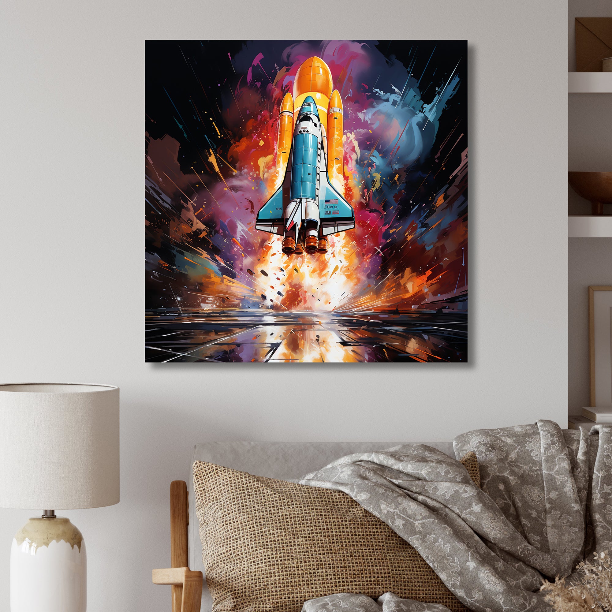 Rocketship Revelation I - Rocketship Canvas Wall Art