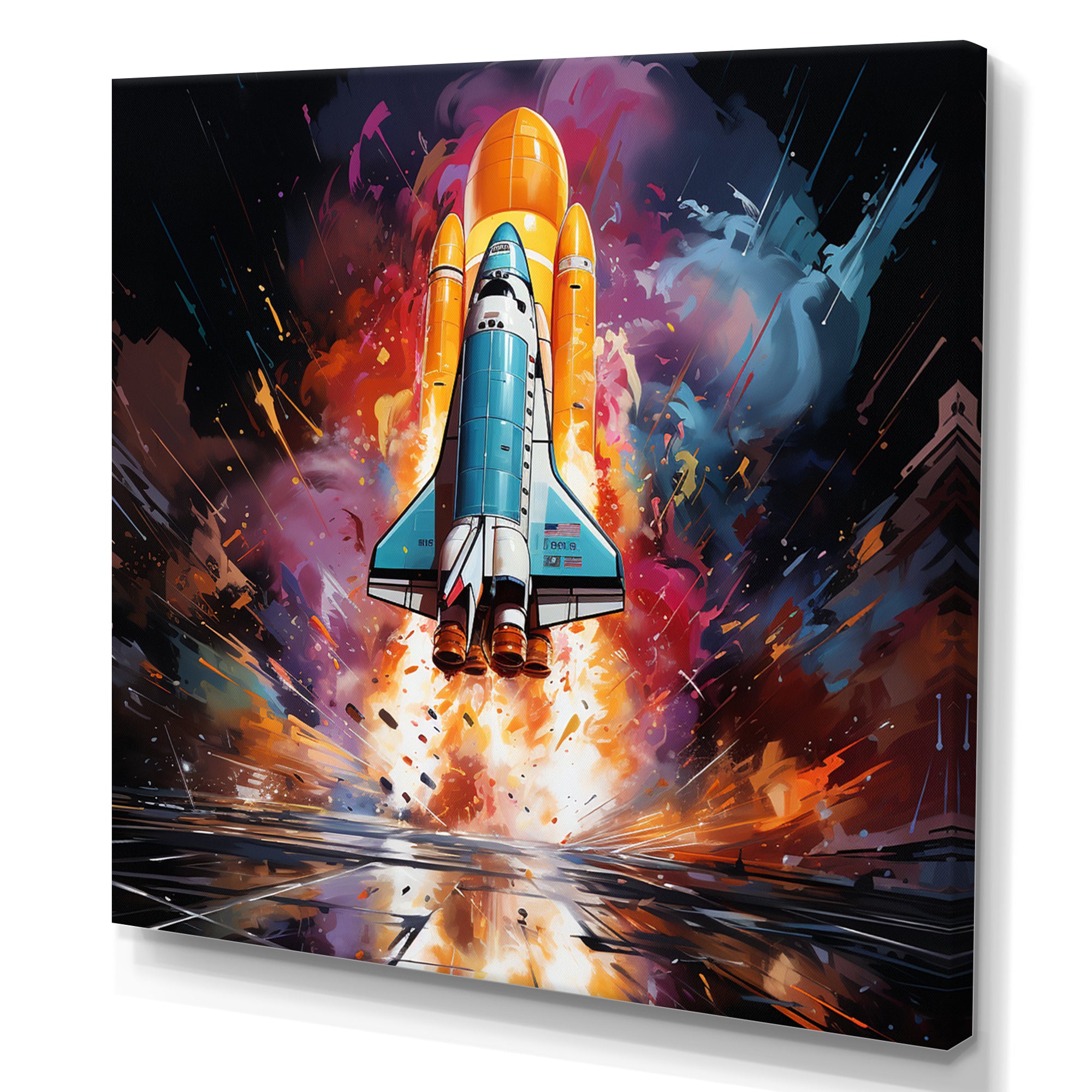 Rocketship Revelation I - Rocketship Canvas Wall Art