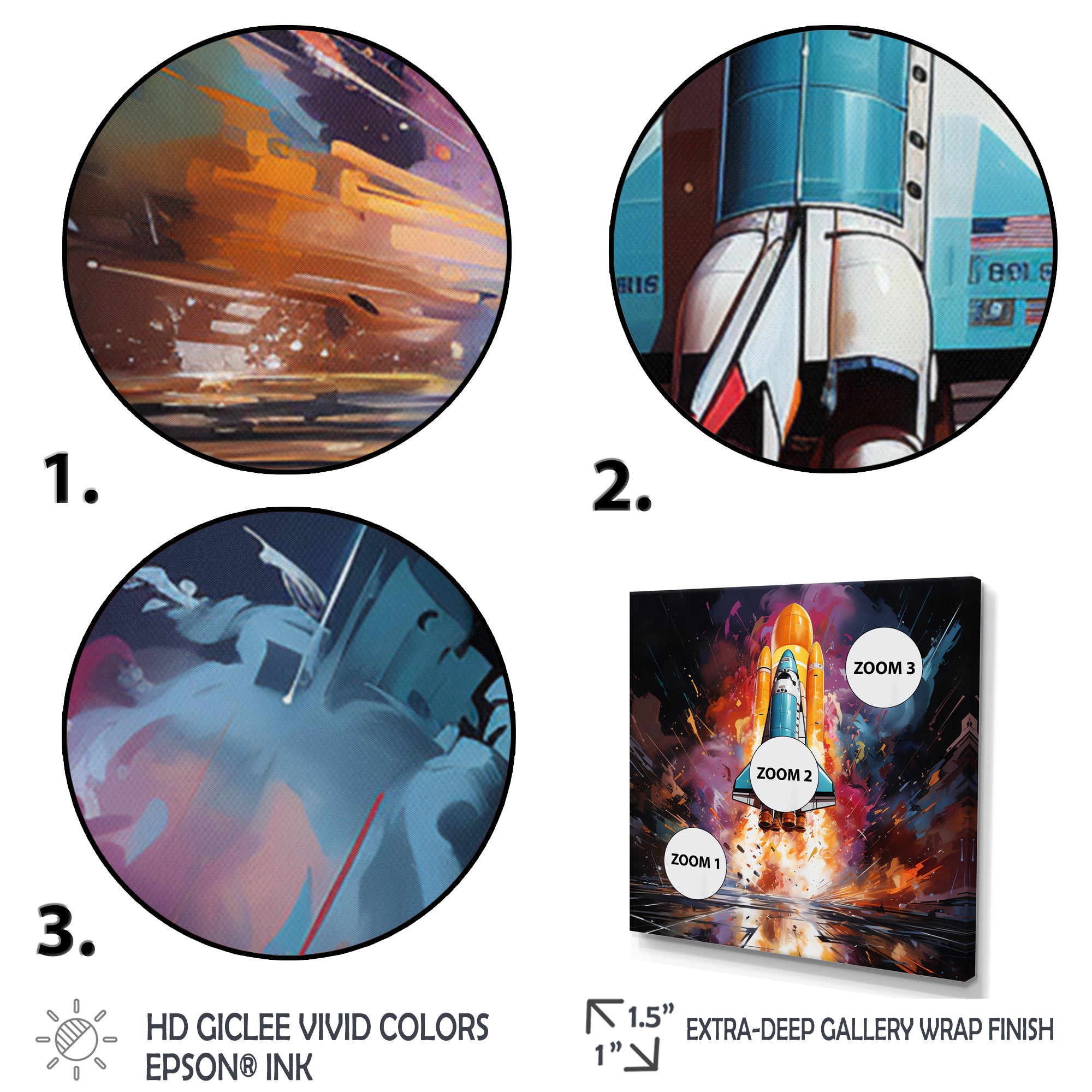 Rocketship Revelation I - Rocketship Canvas Wall Art