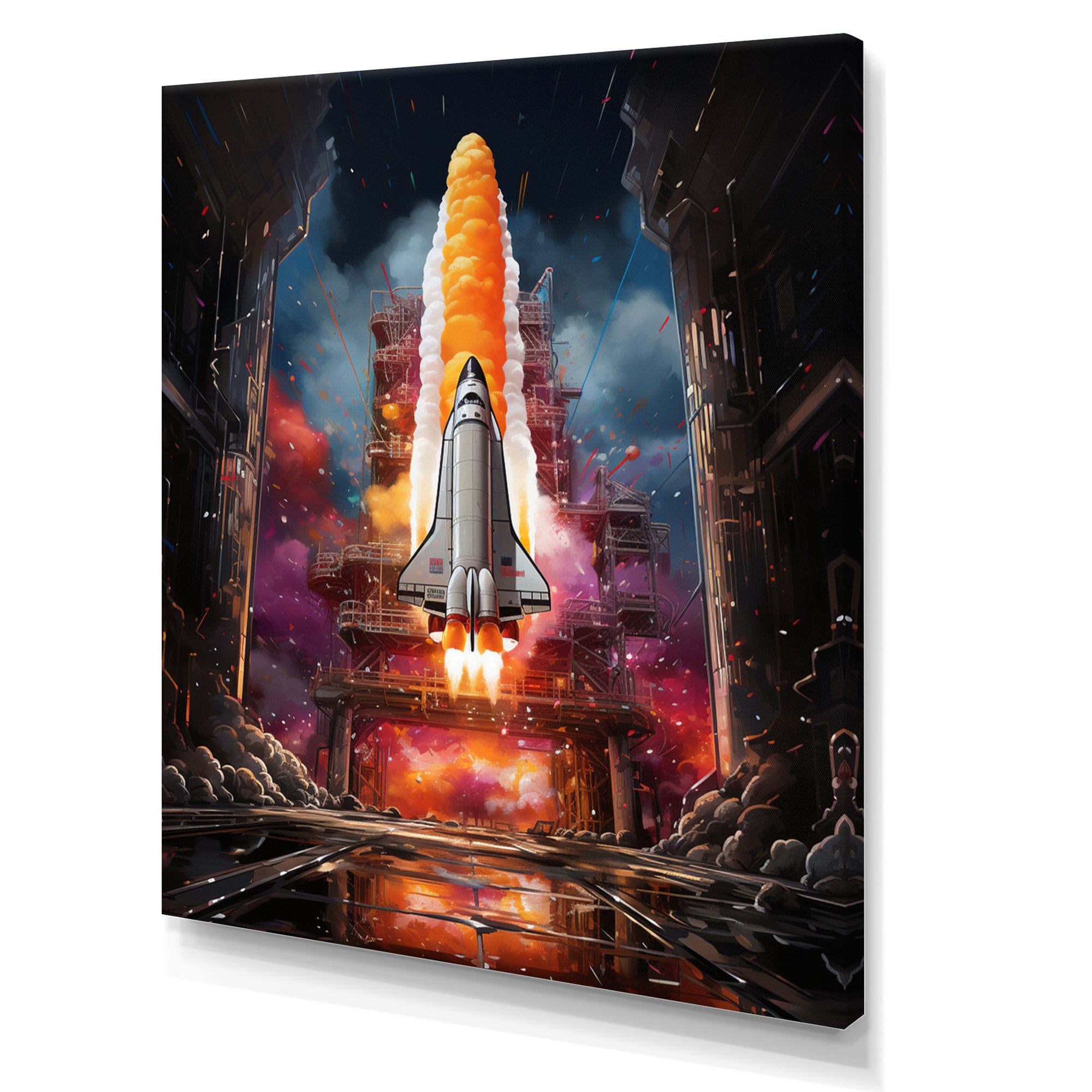 Rocketship Rhythm I - Rocketship Canvas Wall Art