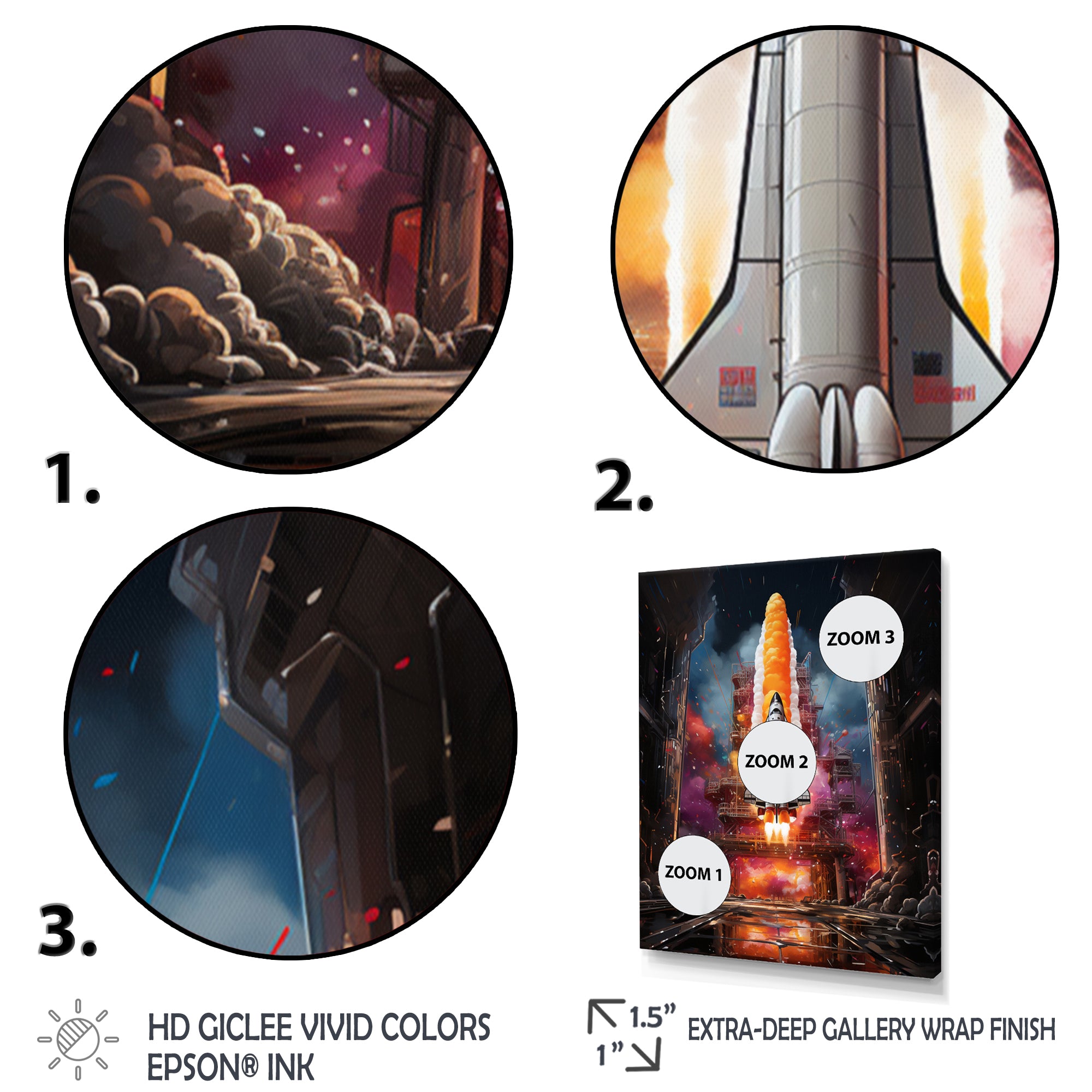 Rocketship Rhythm I - Rocketship Canvas Wall Art