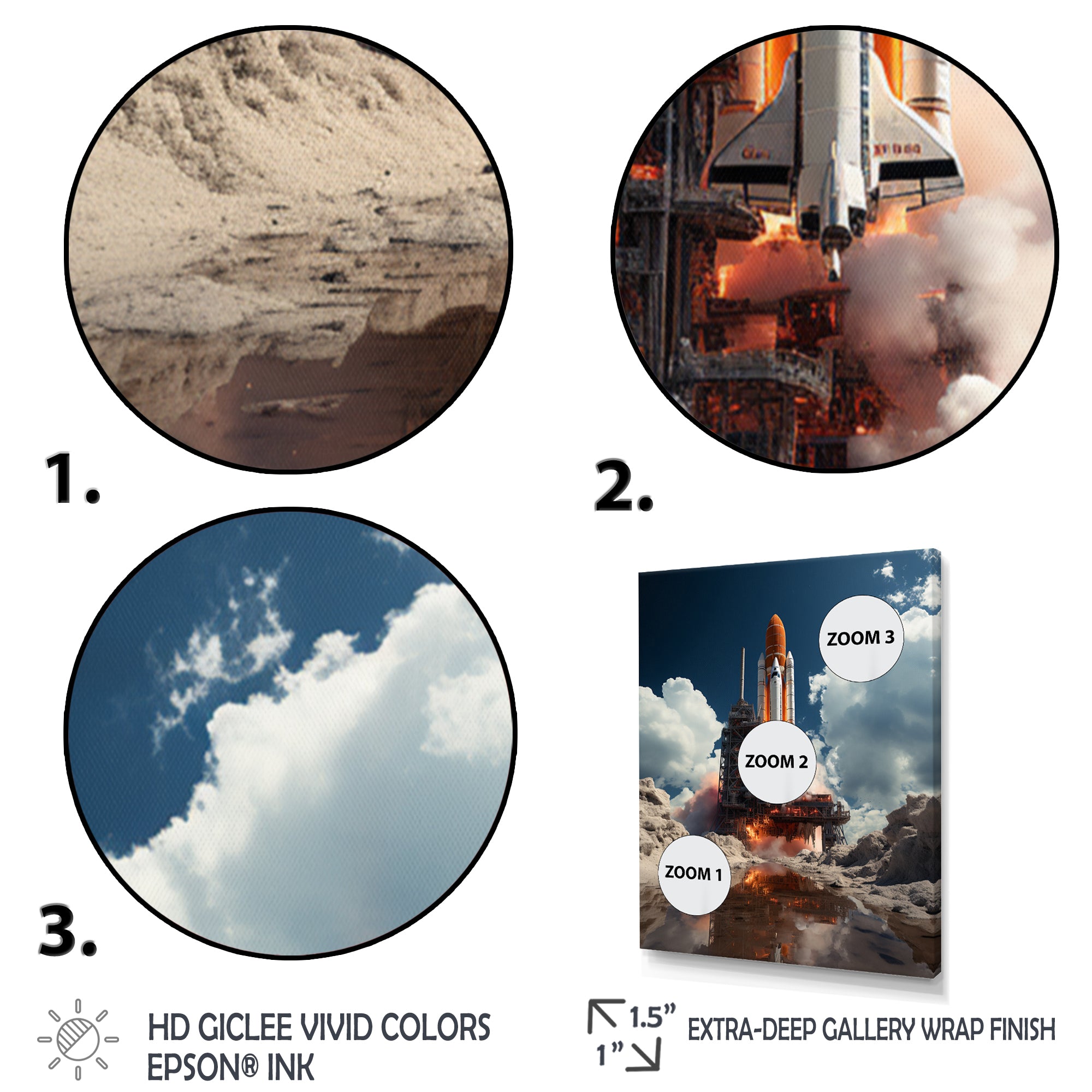 Rocketship Beyond The Atmosphere I - Rocketship Canvas Wall Art