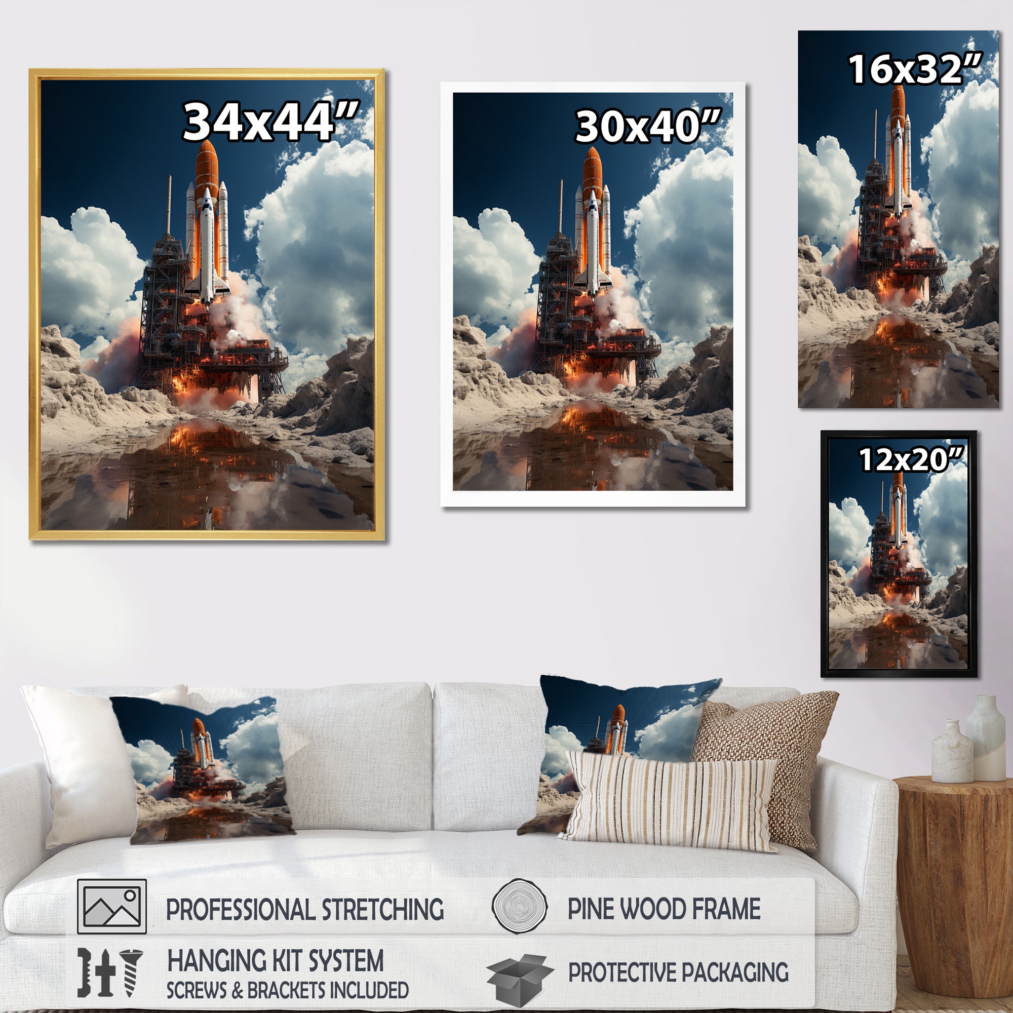 Rocketship Beyond The Atmosphere I - Rocketship Canvas Wall Art