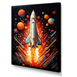 Rocketship Stellar Voyage I - Rocketship Canvas Wall Art