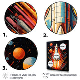 Rocketship Stellar Voyage I - Rocketship Canvas Wall Art