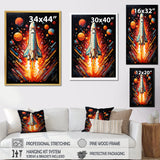 Rocketship Stellar Voyage I - Rocketship Canvas Wall Art