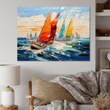 Sailboat Seascape Symphony I - Boat Sailing Canvas Wall Art