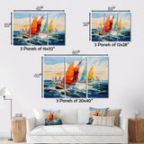 Sailboat Seascape Symphony I - Boat Sailing Canvas Wall Art