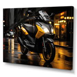 Yellow Black Scooter City Glide I - Scooter Canvas Wall Art