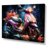 Purple Coral Scooter Night Glow - Scooter Canvas Wall Art