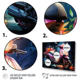 Purple Coral Scooter Night Glow - Scooter Canvas Wall Art