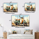 Scooter Retro Electric - Scooter Canvas Wall Art