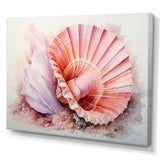 Peach Seashell Serenity - Seashell Large Canvas Wall Art
