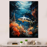 Teal Shark Animal Coastal Creatures - Shark Wall Art Prints