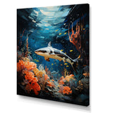 Teal Shark Animal Coastal Creatures - Shark Wall Art Prints