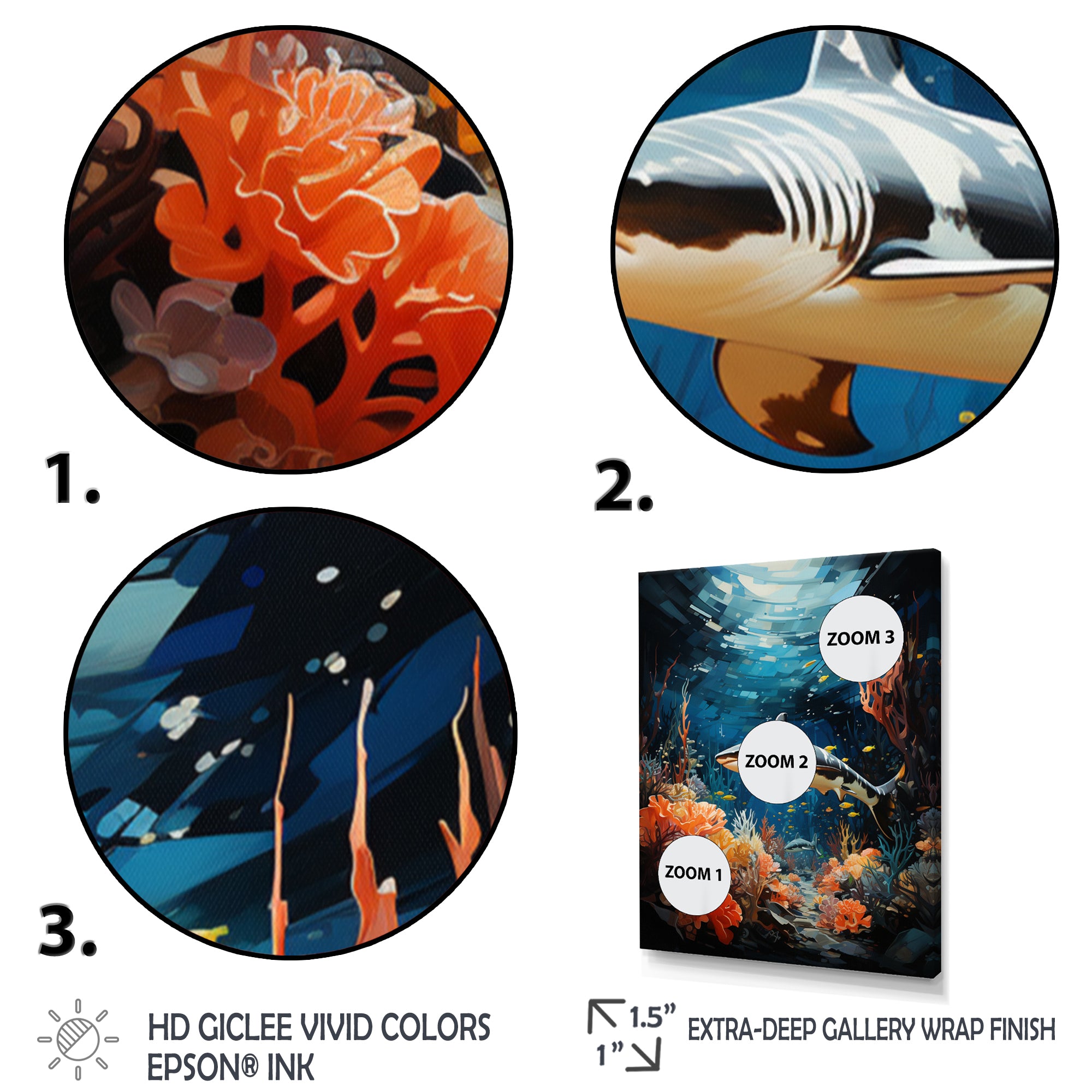 Teal Shark Animal Coastal Creatures - Shark Wall Art Prints