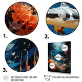 Teal Shark Animal Coastal Creatures - Shark Wall Art Prints