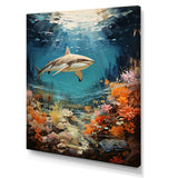 Teal Shark Coastal Creatures - Shark Wall Art Prints