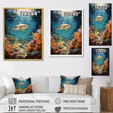 Teal Shark Coastal Creatures - Shark Wall Art Prints