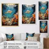 Teal Shark Coastal Creatures - Shark Wall Art Prints