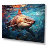 Teal Shark Oceans Dance Geometric - Teal Shark Wall Art