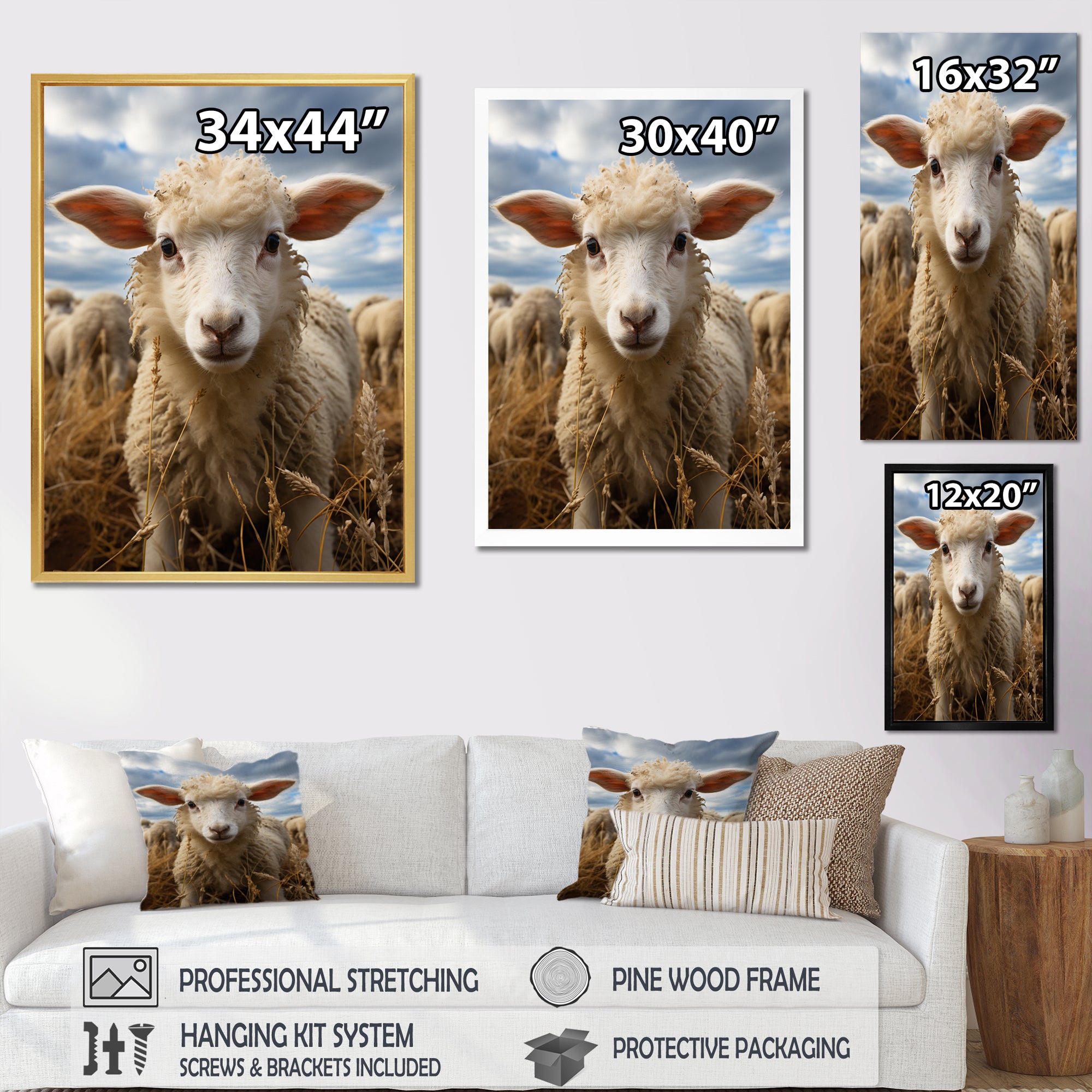 Sheep Selfie - Sheep Bedroom Wall Art