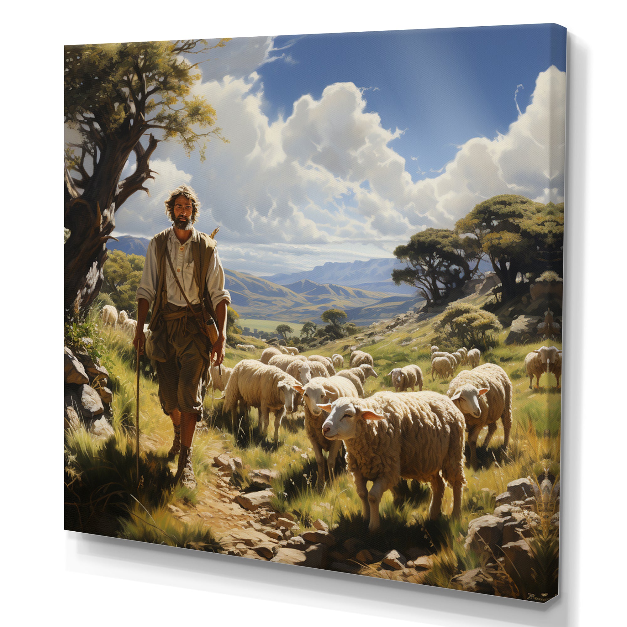 The Shepherds Song - Sheep Canvas Wall Art